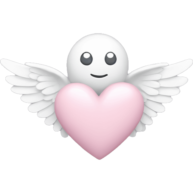 pastel pink heart with white wings emoji