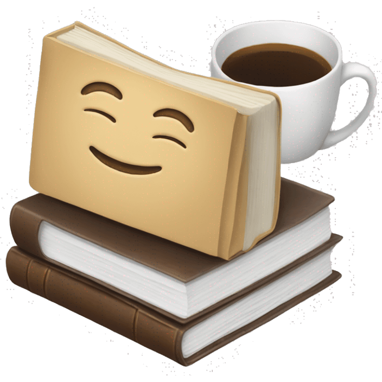 Book with a cup of coffee emoji