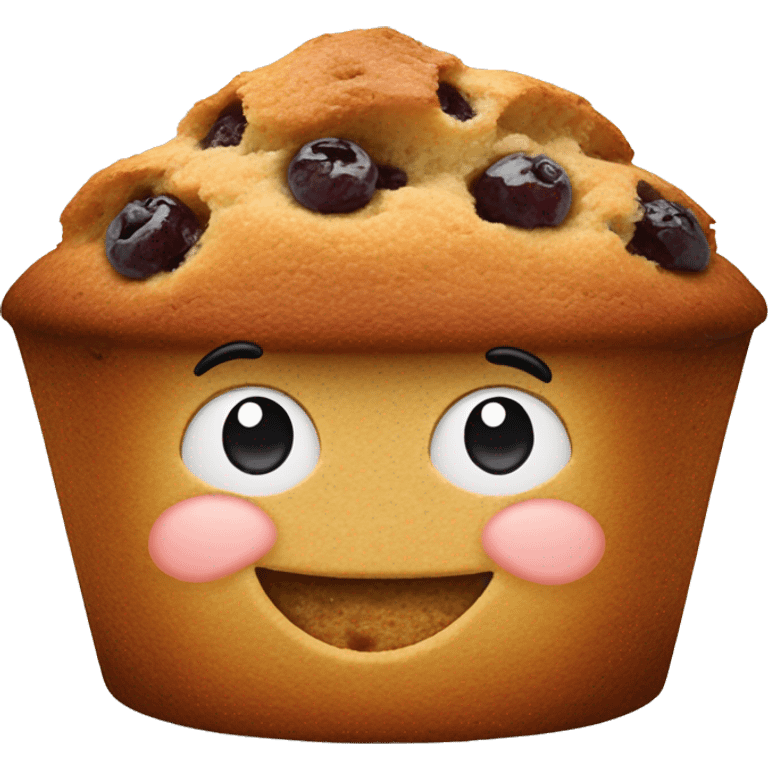 raisin bran muffin with smile face  emoji