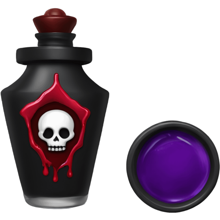 a stylish potion bottle with blood and a gothic lid, perfect for a vampire girl theme." emoji