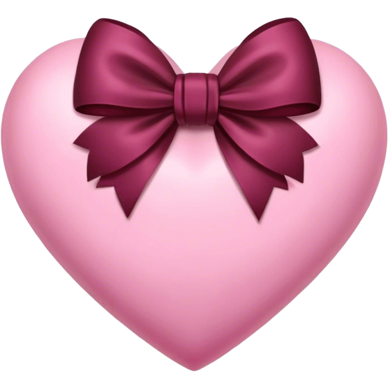 Pink heart with burgundy bow emoji