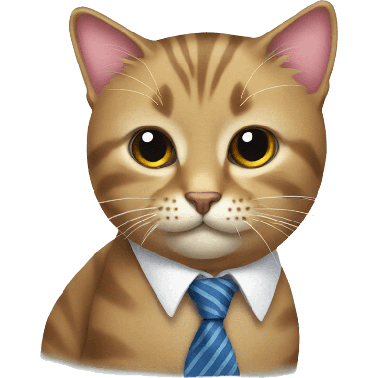 cat with tie emoji