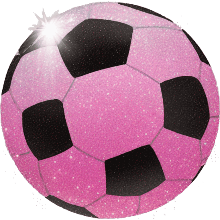 Pink ombre soccer ball with glitter  emoji