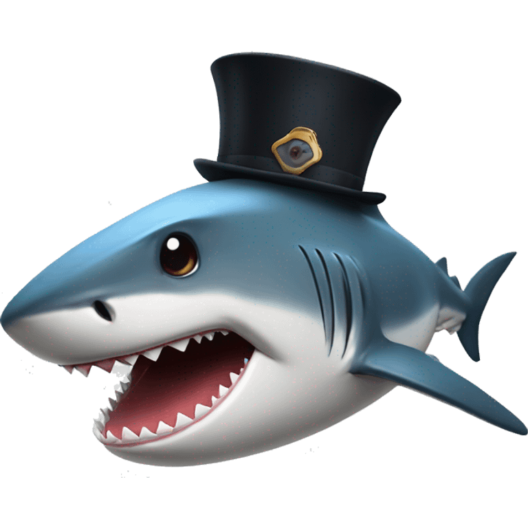 Shark with tophat  emoji