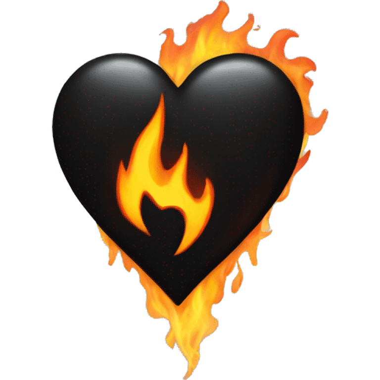 Black heart with fire emoji