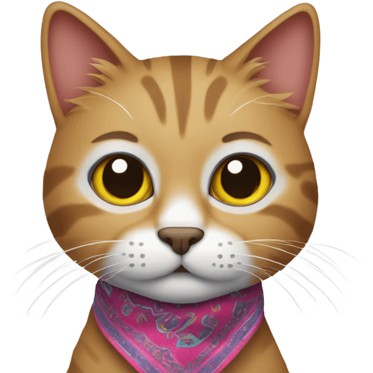 Cat with a bandana emoji