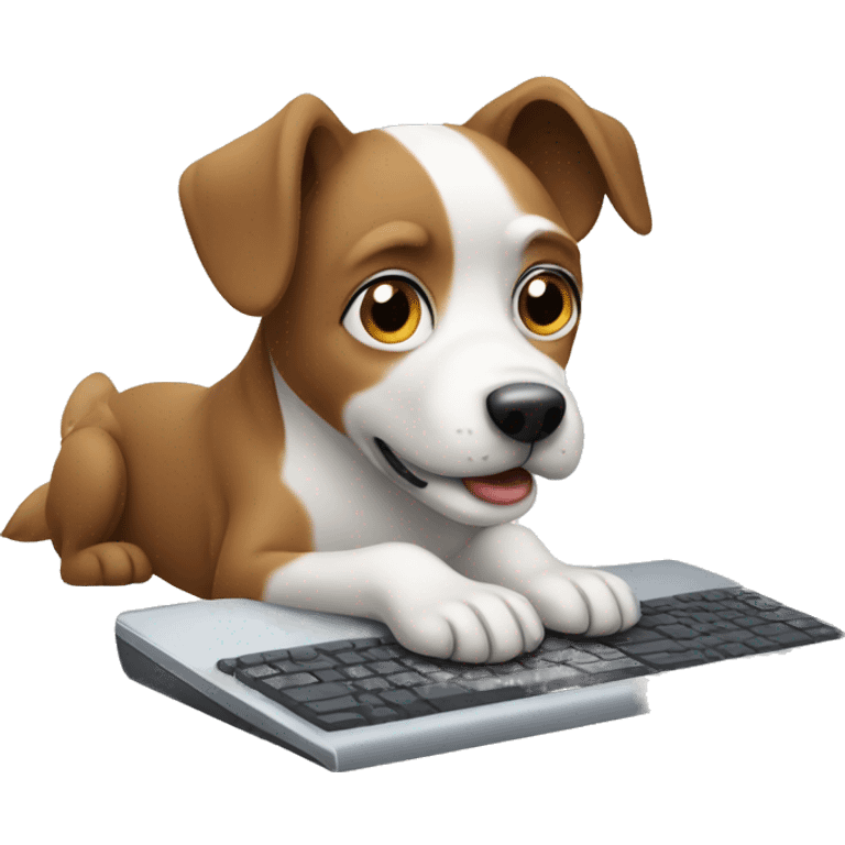 A dog using a computer  emoji