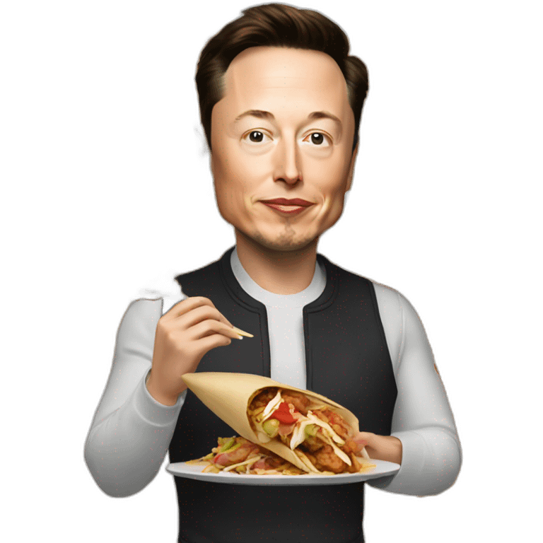 Elon musk eating a kebab emoji