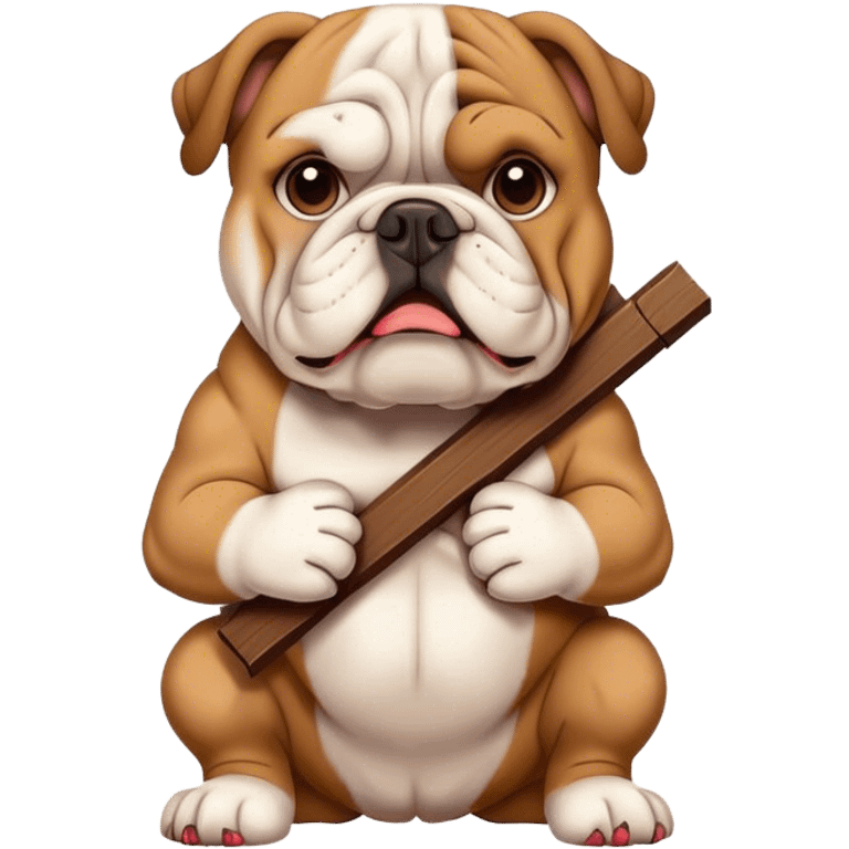 Bulldog holding a cross emoji