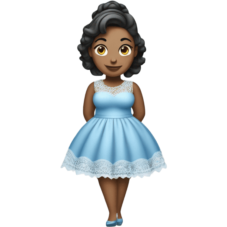 Thick girl Coquette light blue lace dress  emoji