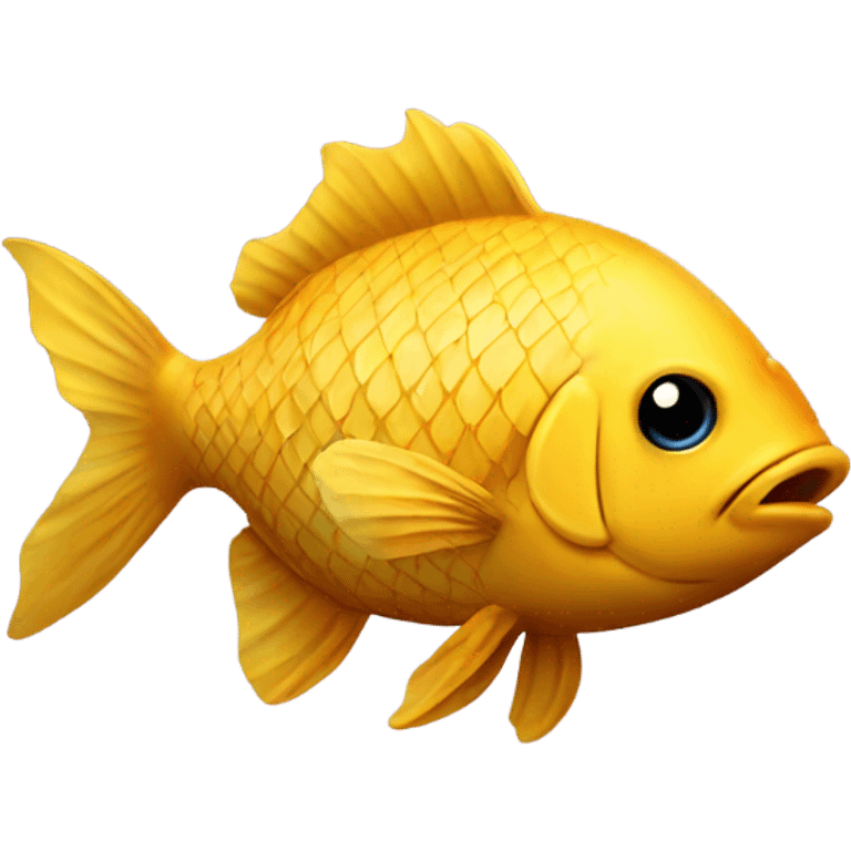 Muscled tattoed yellow fish  emoji