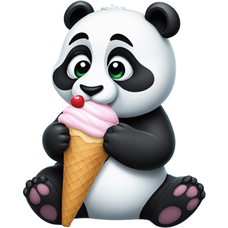 Panda eating ice cream emoji