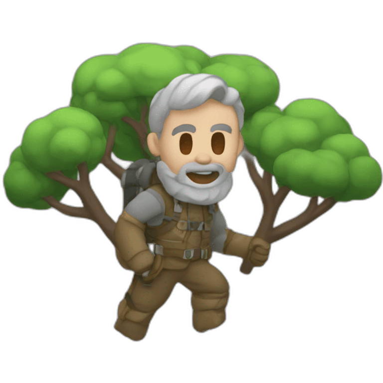 homme grimpe une montagne emoji