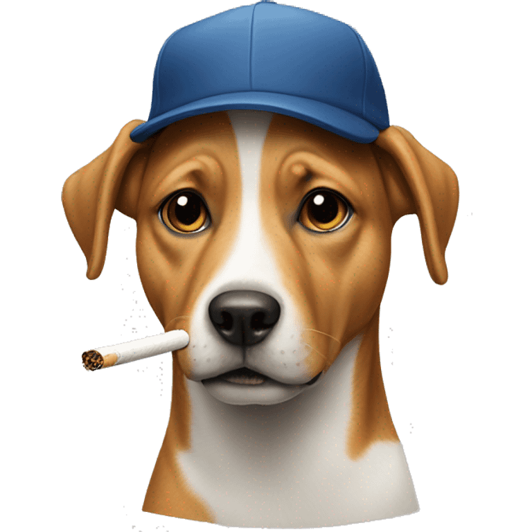 Dog with a cap and cigarette  emoji