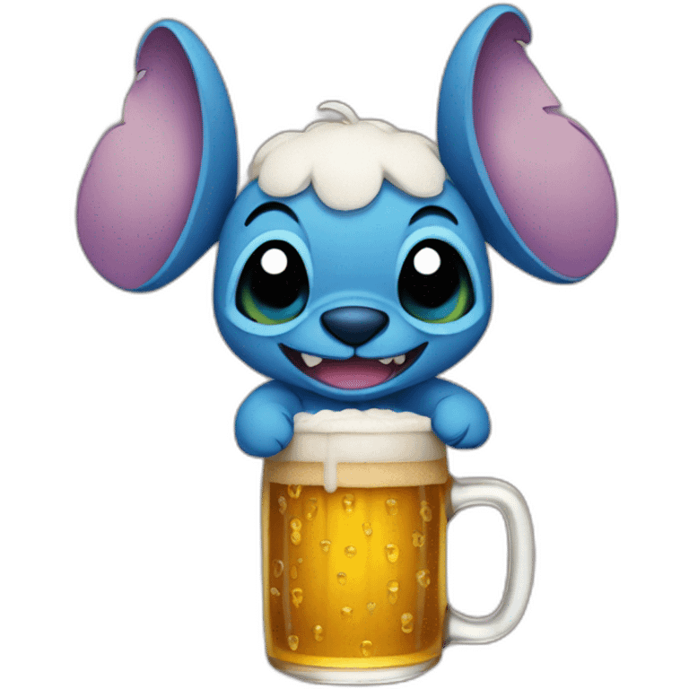 Stitch with beer emoji