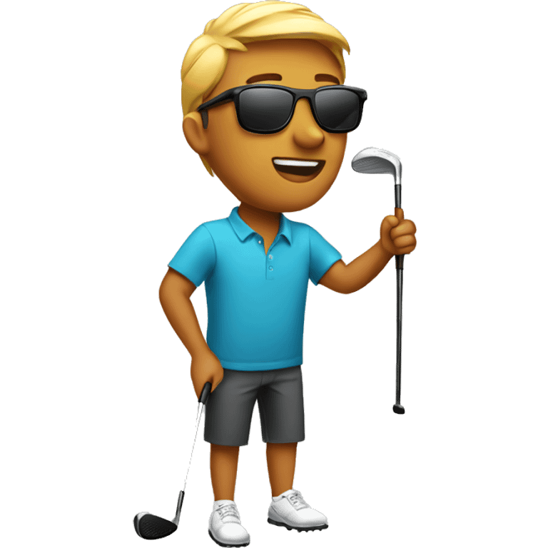 Young man wearing Marissa sunglasses playing golf  emoji