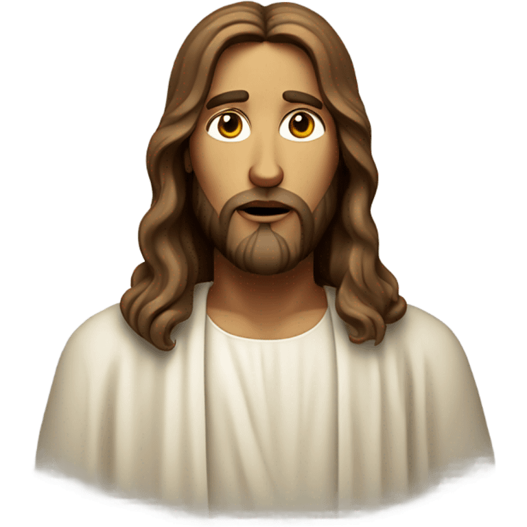 Jesus face, white background emoji