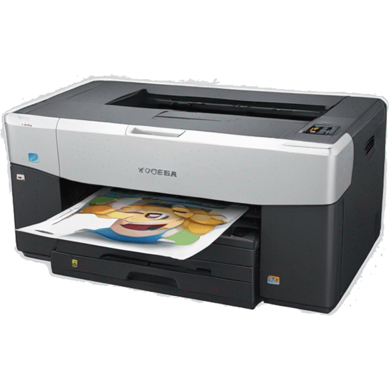  Cartoon printer sticker, printer kyocera, no image noise, no lettering, hyperdetail, maximun detail emoji