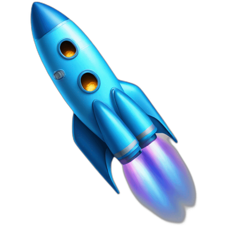 Blue rocketship and spaceman emoji