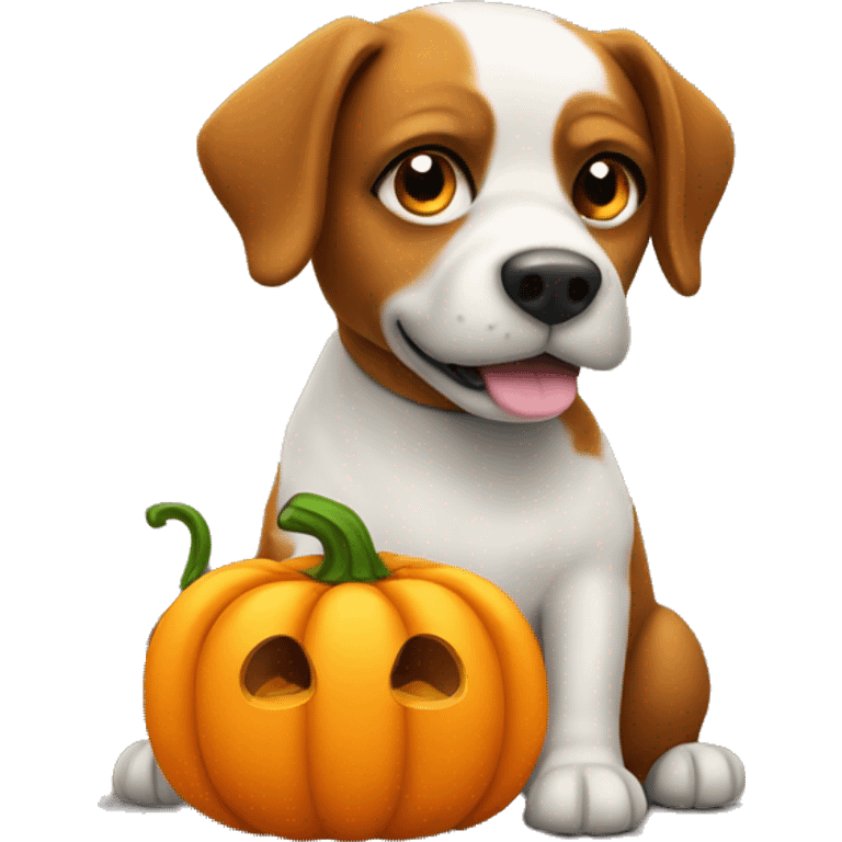 dog in pumpkin emoji