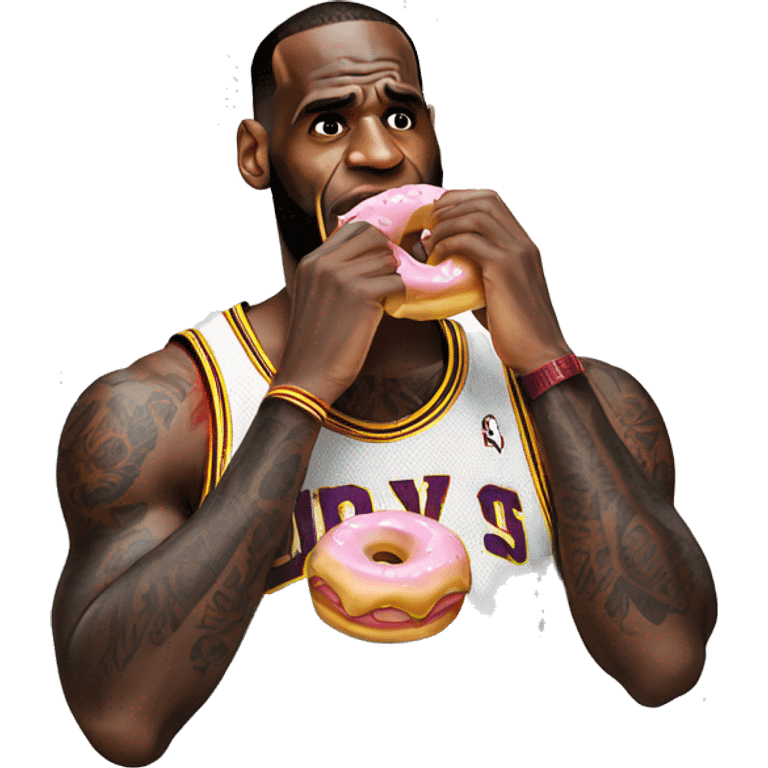 lebron eating a donut emoji