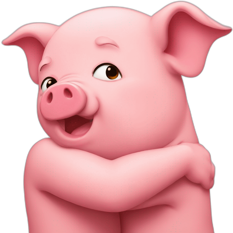 Pig hug  emoji