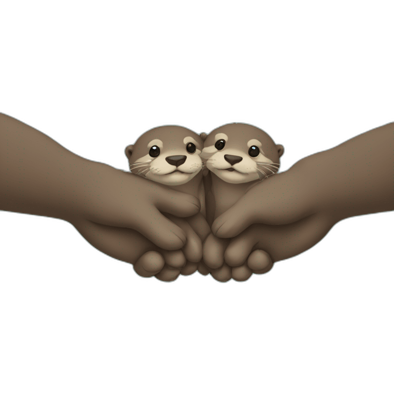 otters holding hands emoji