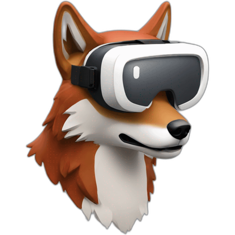 red wolf with white oculus virtual reality headset emoji