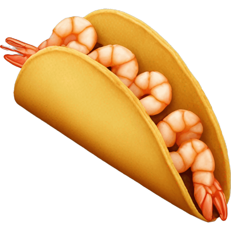 One deep fried, glazed, shrimp taco emoji