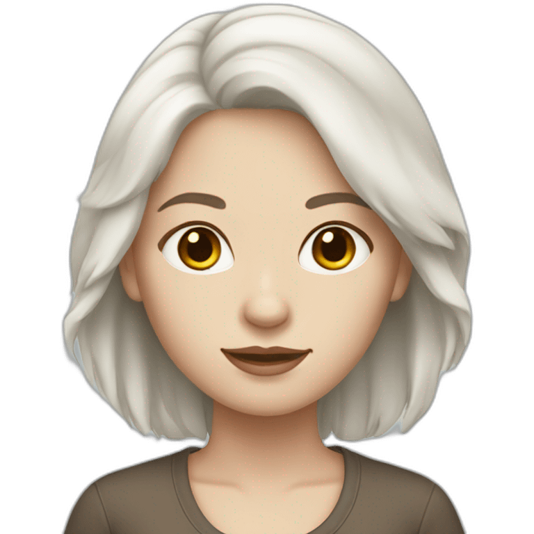 arctic laptop woman with brown hair and pale skin emoji