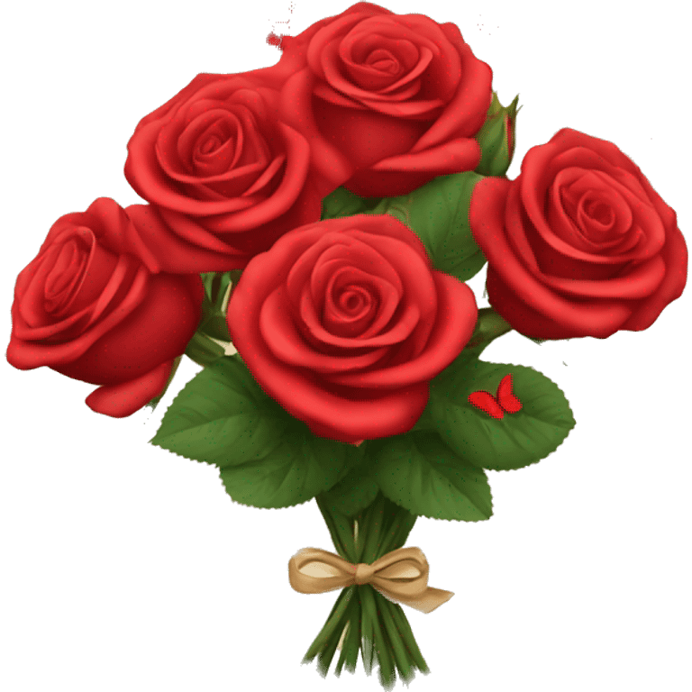 Red Roses bouquet with butterflies emoji