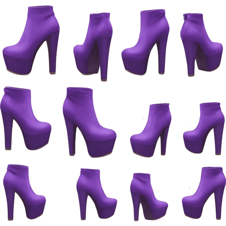 purple platform high heels boots emoji