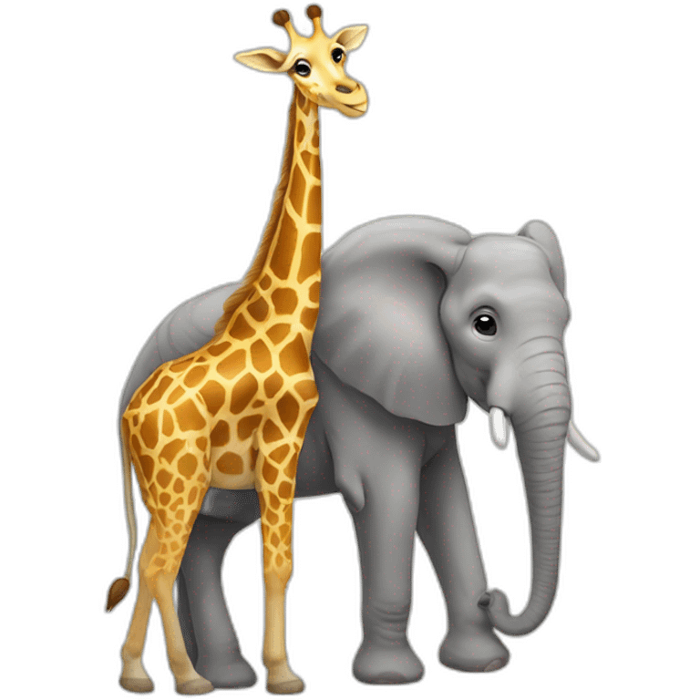 Girafe on a elephant emoji