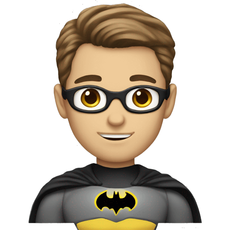 batman geek with brown hair and light skin emoji