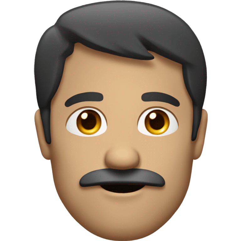 dark hair middle aged man with side bangs and small mustache under the nose smokes emoji