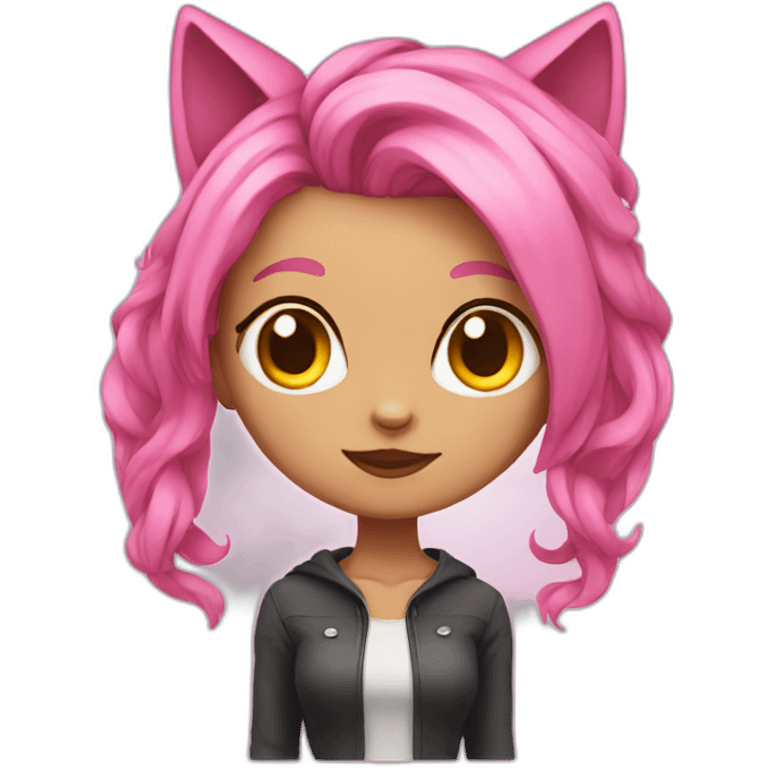 Catgirl with pink hair emoji