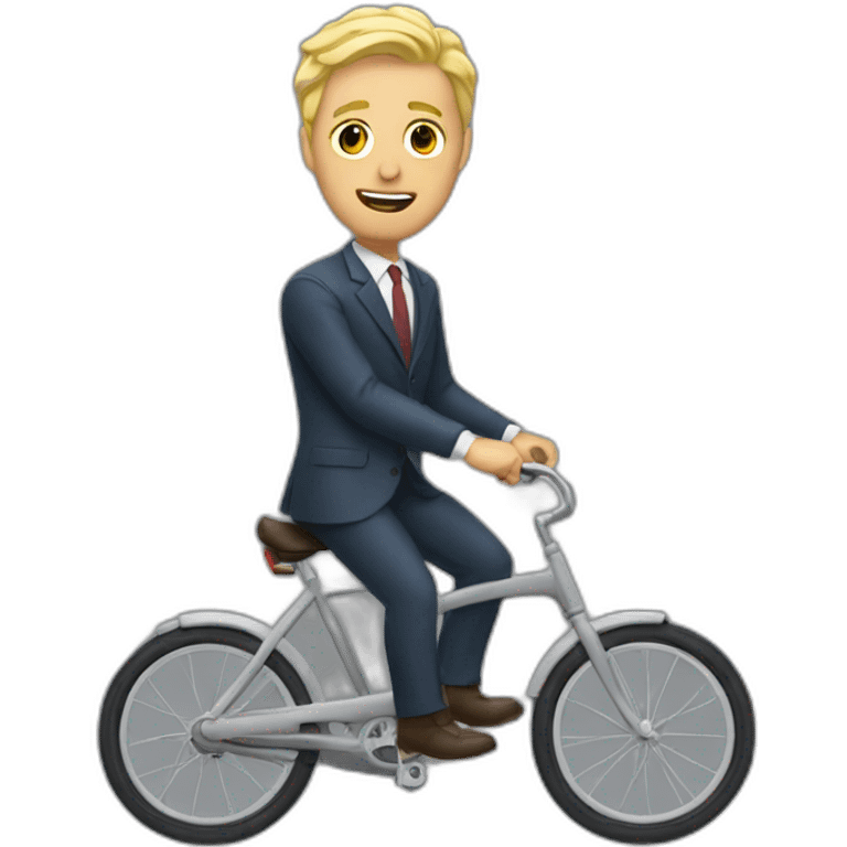 blonde guy in a suit riding that fell of his bike and broke his finger emoji