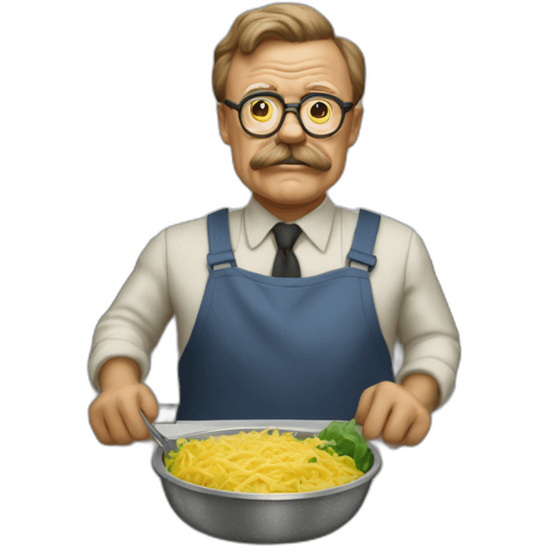 Theodore Roosevelt as a lunch lady emoji