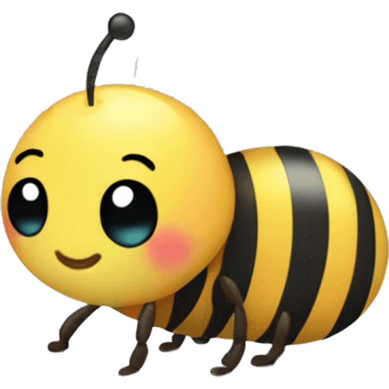 Kawaii rainbow pastel bee in snow globe  emoji