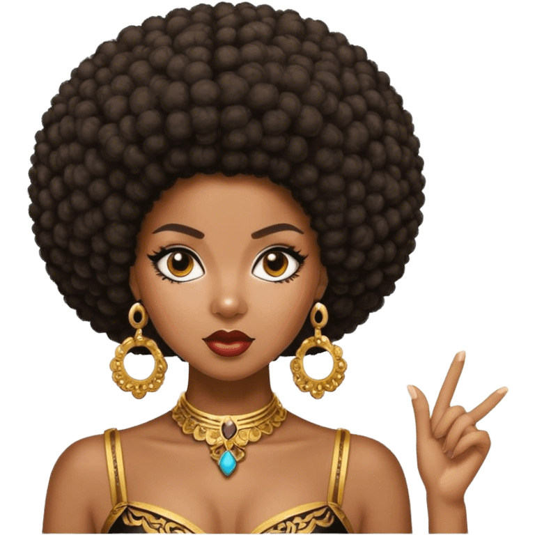 Sassy fancy black girl with Afro emoji