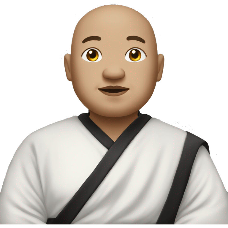 fat monk in black and white robe emoji