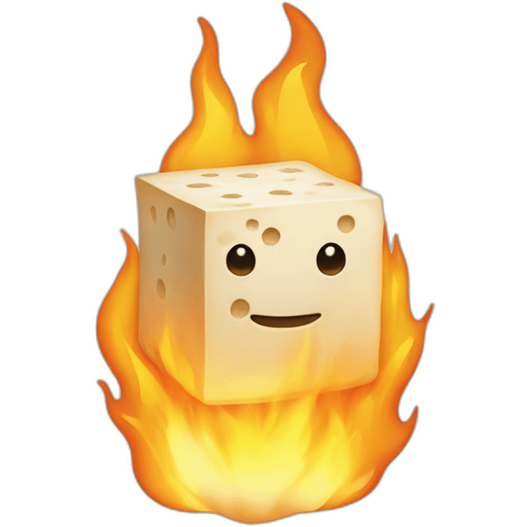 Tofu on fire emoji