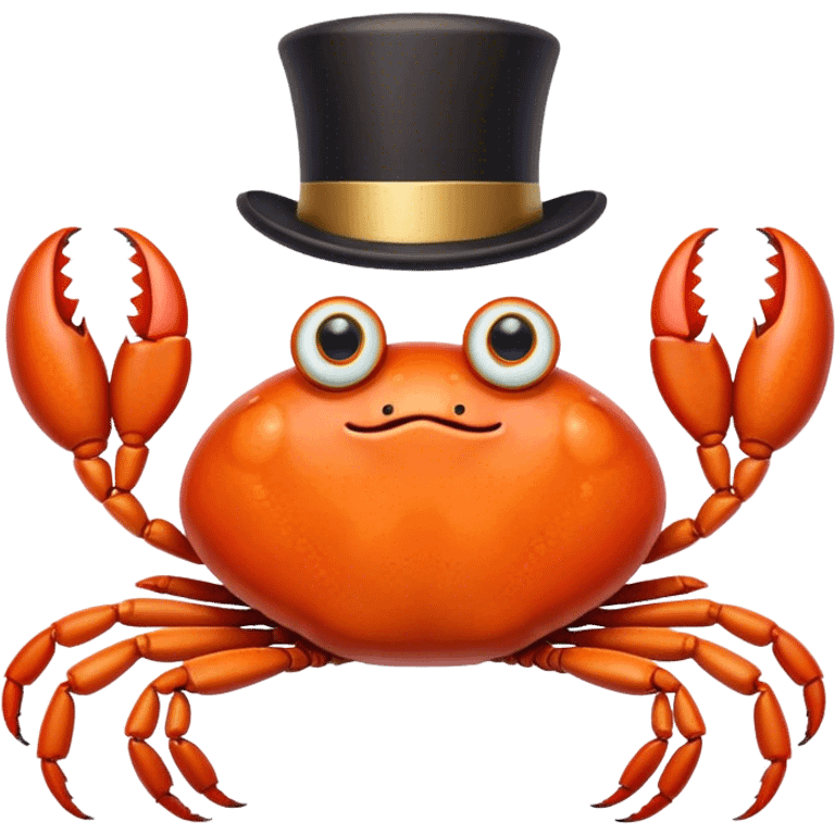 Crab with a top hat and monacle emoji