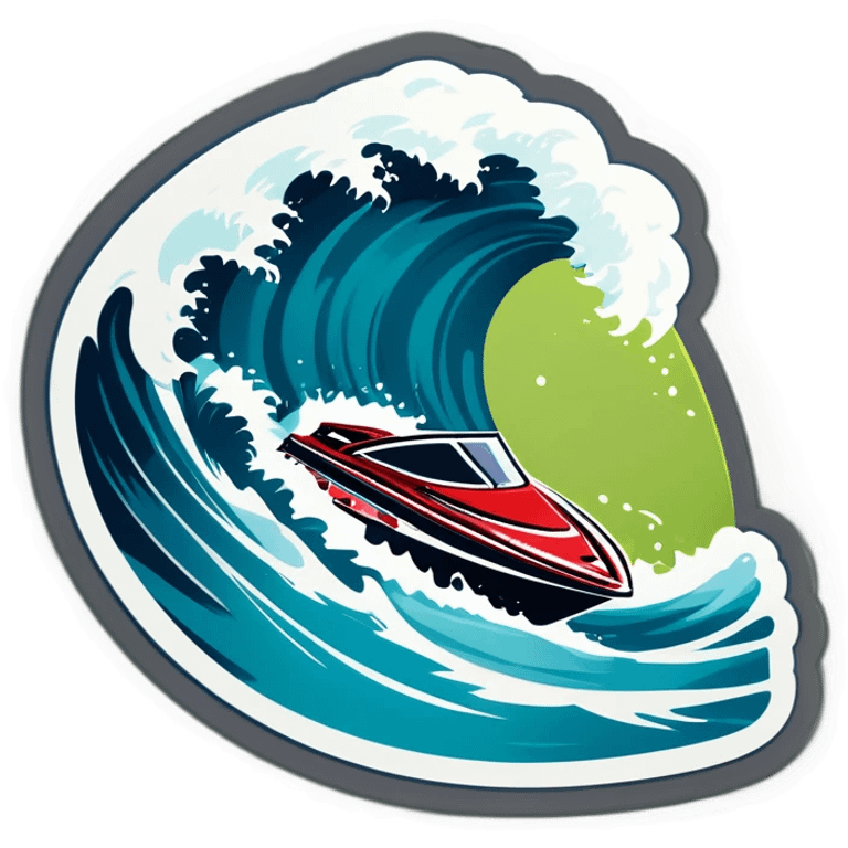 sport boat over wave emoji