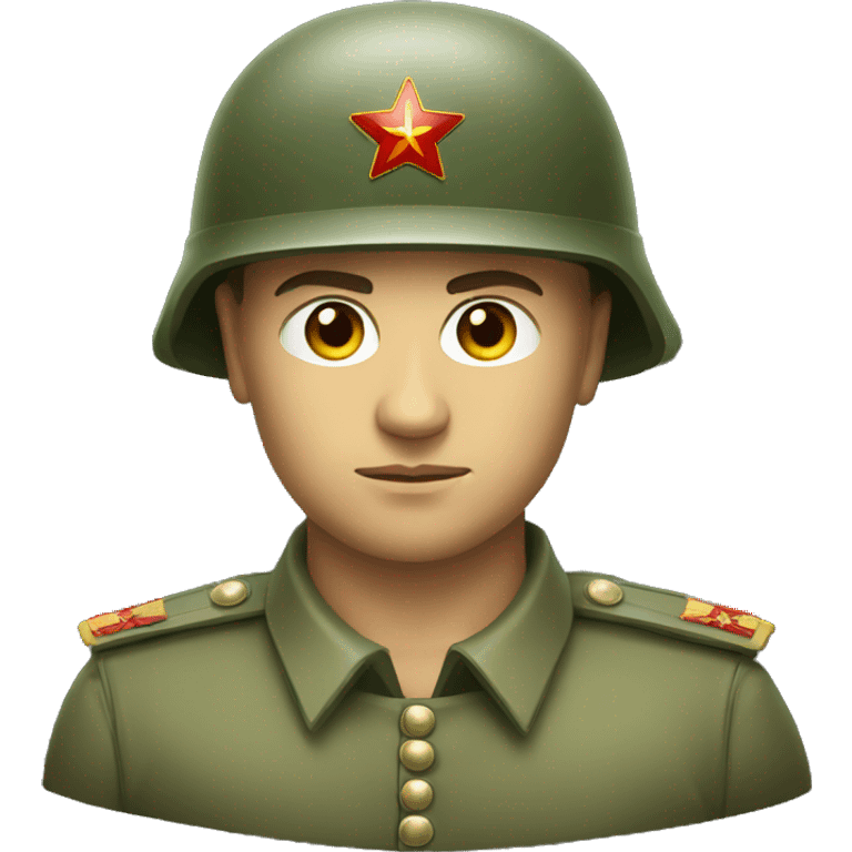 ussr soldier serious with military helmet emoji