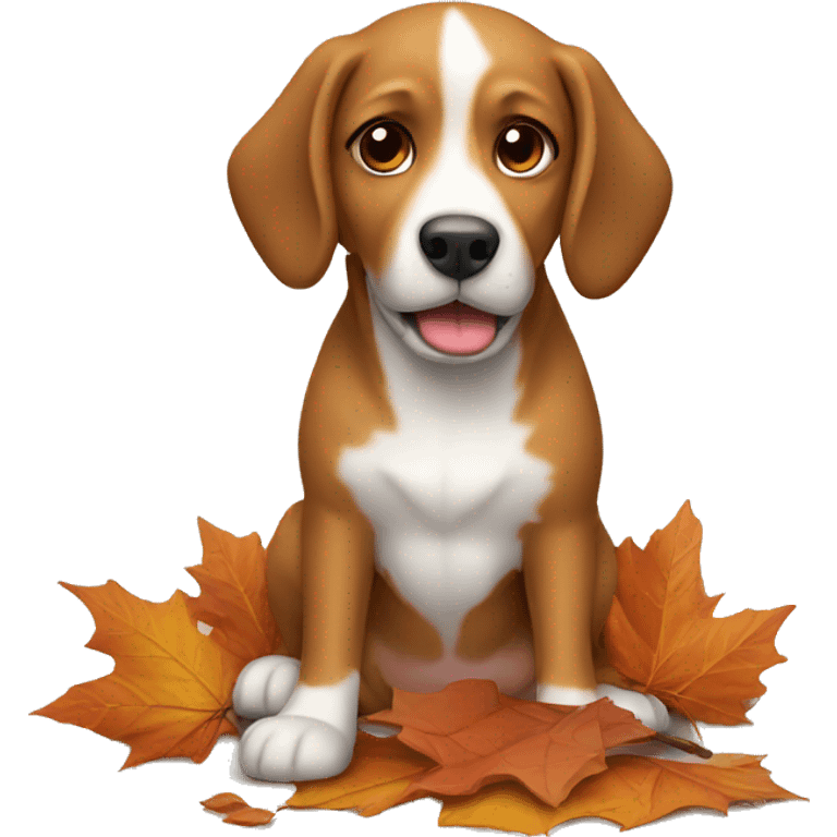 fall dog emoji