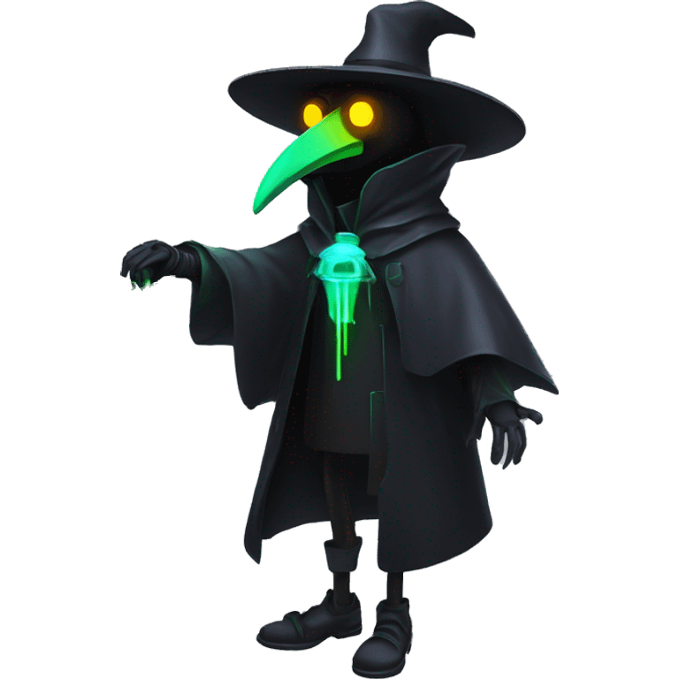 plague doctor with neon elements emoji