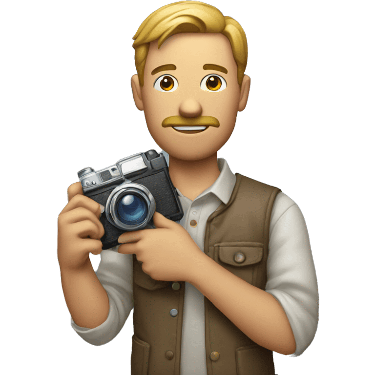 create emoji of a guy holding a camera in one hand and a eraser in another emoji