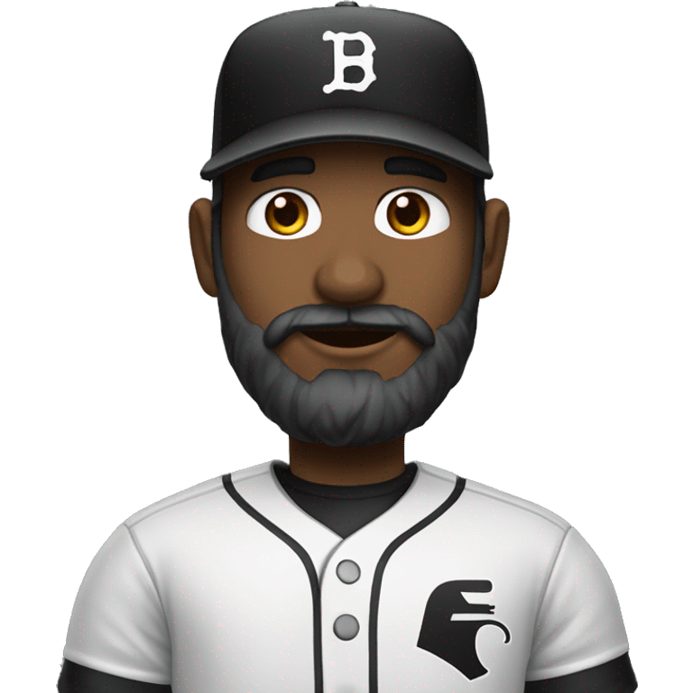 Emoji de barba preta e branca, óculos e boné de baseball  emoji