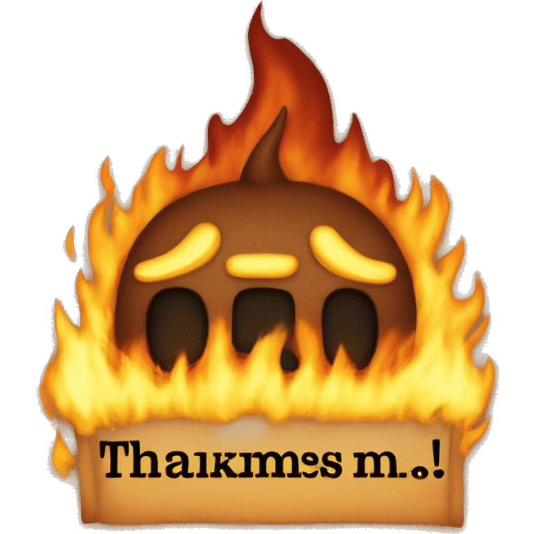 text that says "Thanks James!" covered in fire emoji